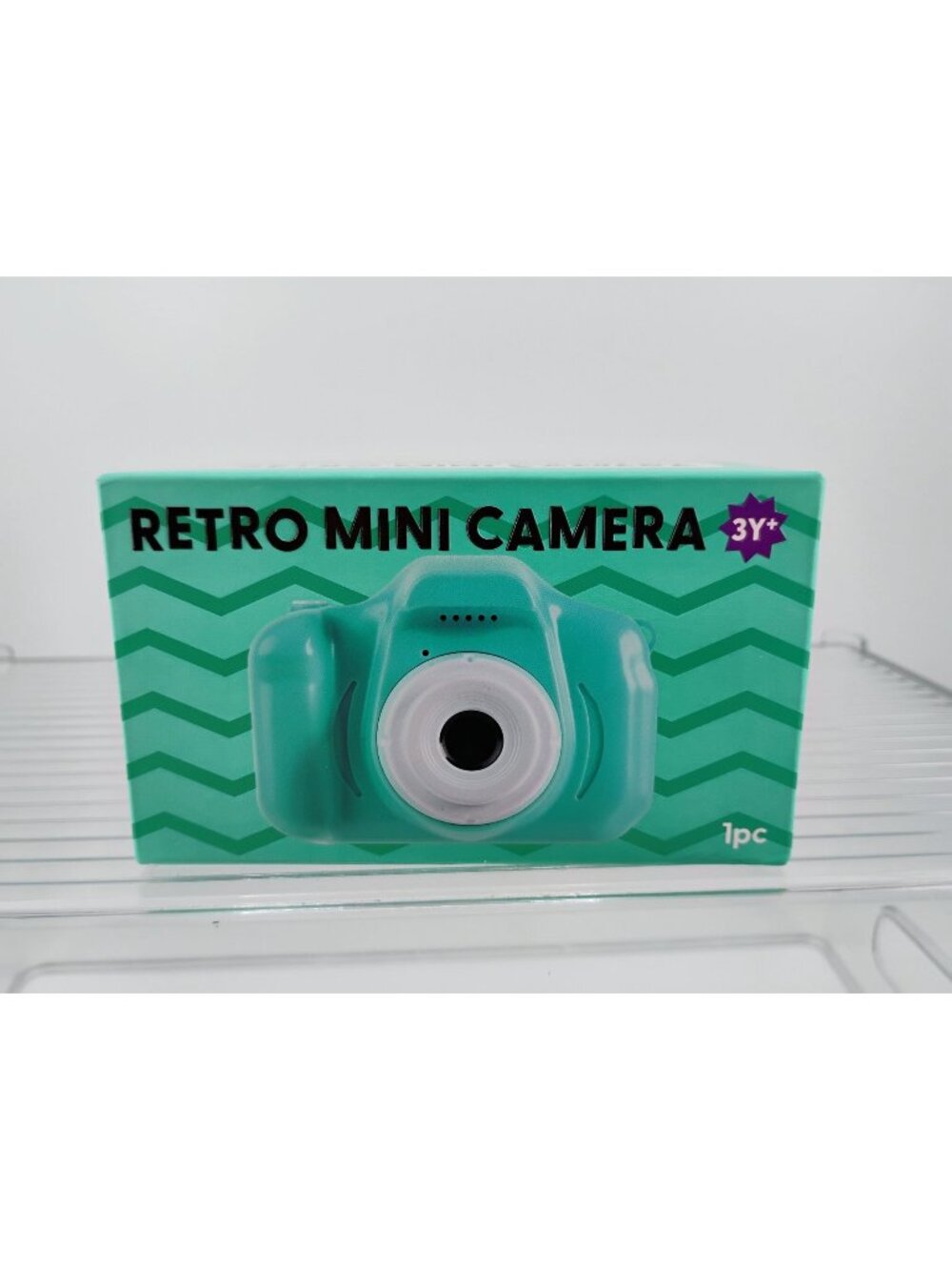 Retro Mini Camera Kids Toy Turquoise LCD Rechargeable USB 3+